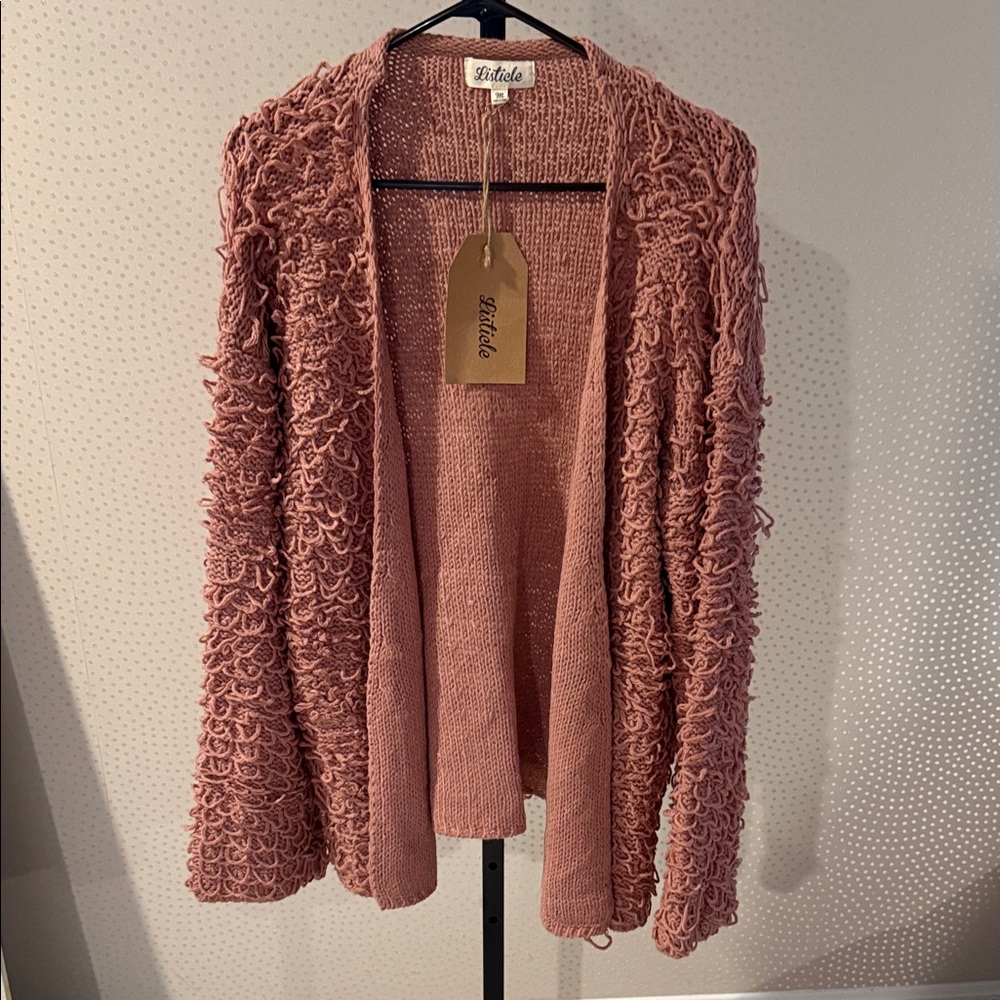 Listicle Women's Rose Textured Cardigan